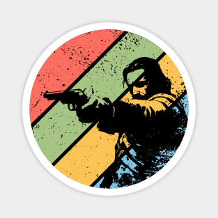 Vintage Grunge Cowboy Gunman Pop Art – Retro Western Outlaw Tee Magnet